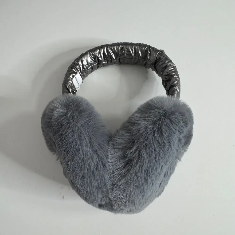 NWT ANTHROPOLOGIE Violet & Brooks Nylon Sport Earmuffs Gray Metallic One Size